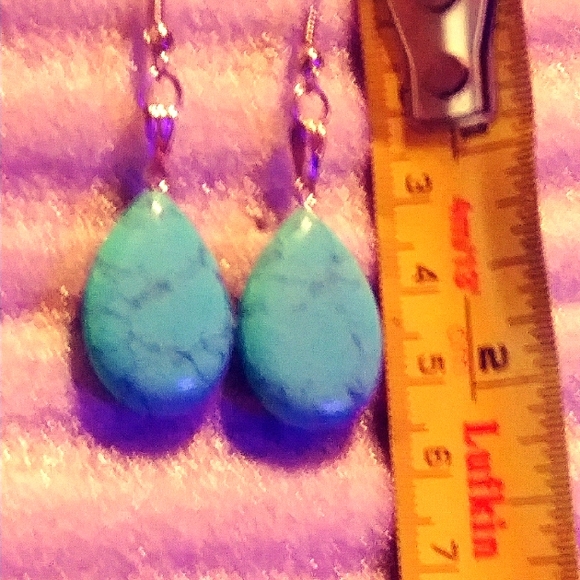 NWT- BEAUTIFUL TEARDROP TURQUOISE MATRIX STERLING - Picture 2 of 11